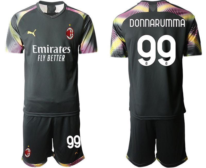 Men 2020-2021 club AC Milan black goalkeeper #99 Soccer Jerseys->ac milan jersey->Soccer Club Jersey